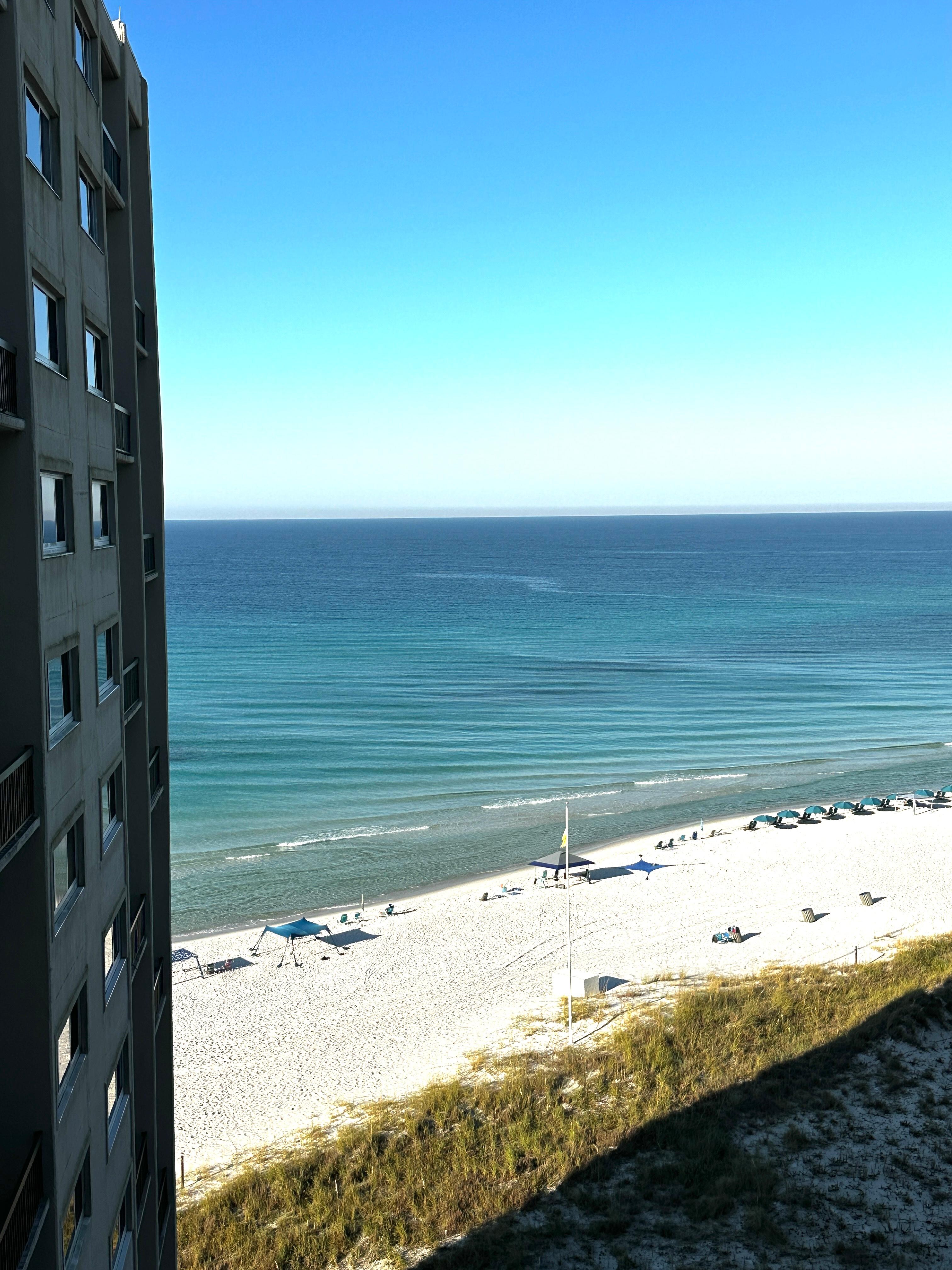 Ocean view from living room balcony. 