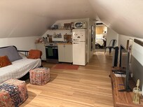 Looking into the apartment from the entryway.