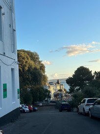 The view outside the hotel