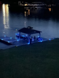Boat slip at night