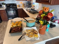 Very comfortable and well stocked kitchen