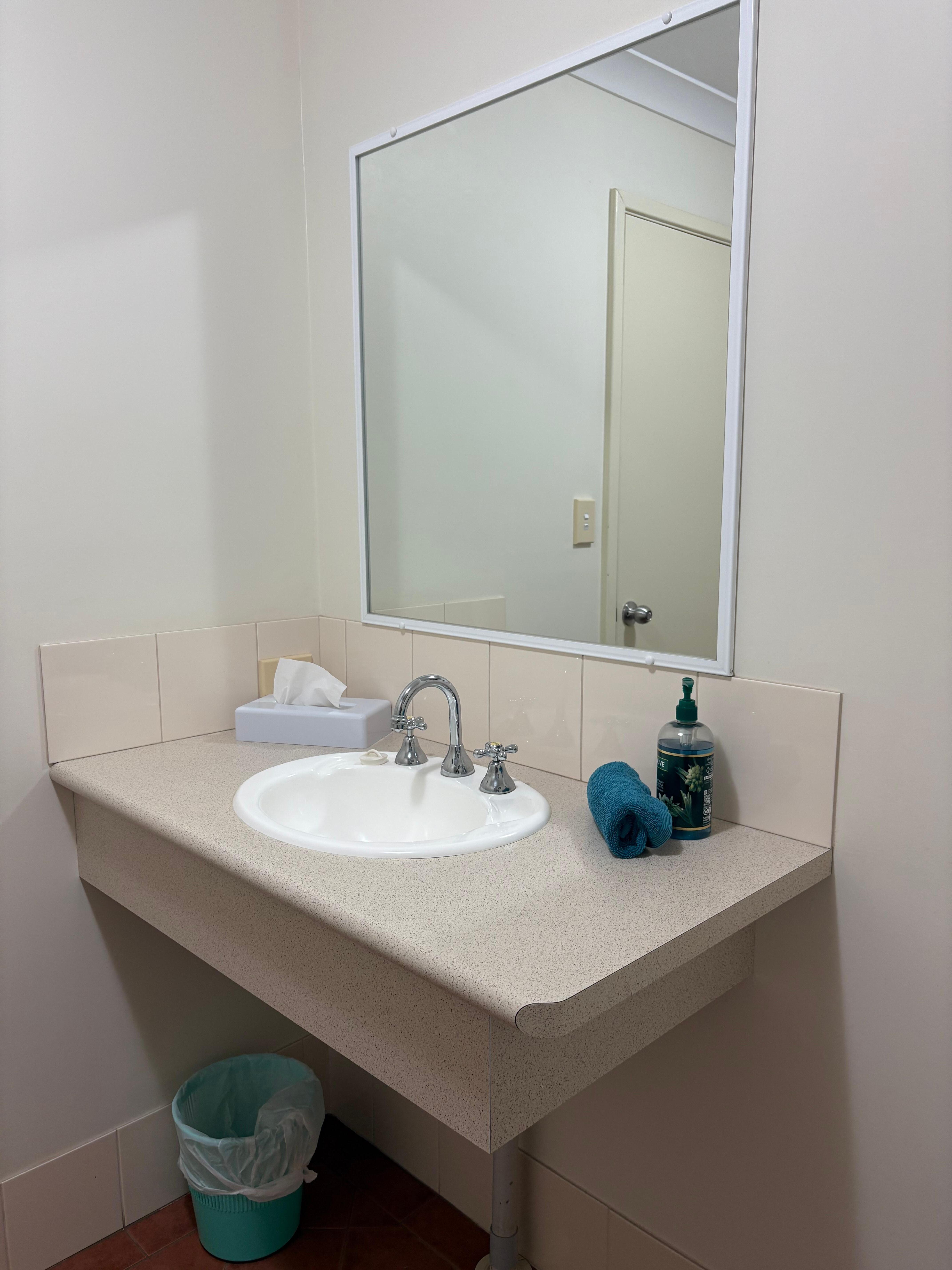 Vanity in bathroom