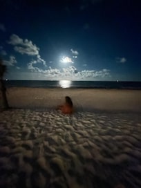 Moonlit night on the beach.