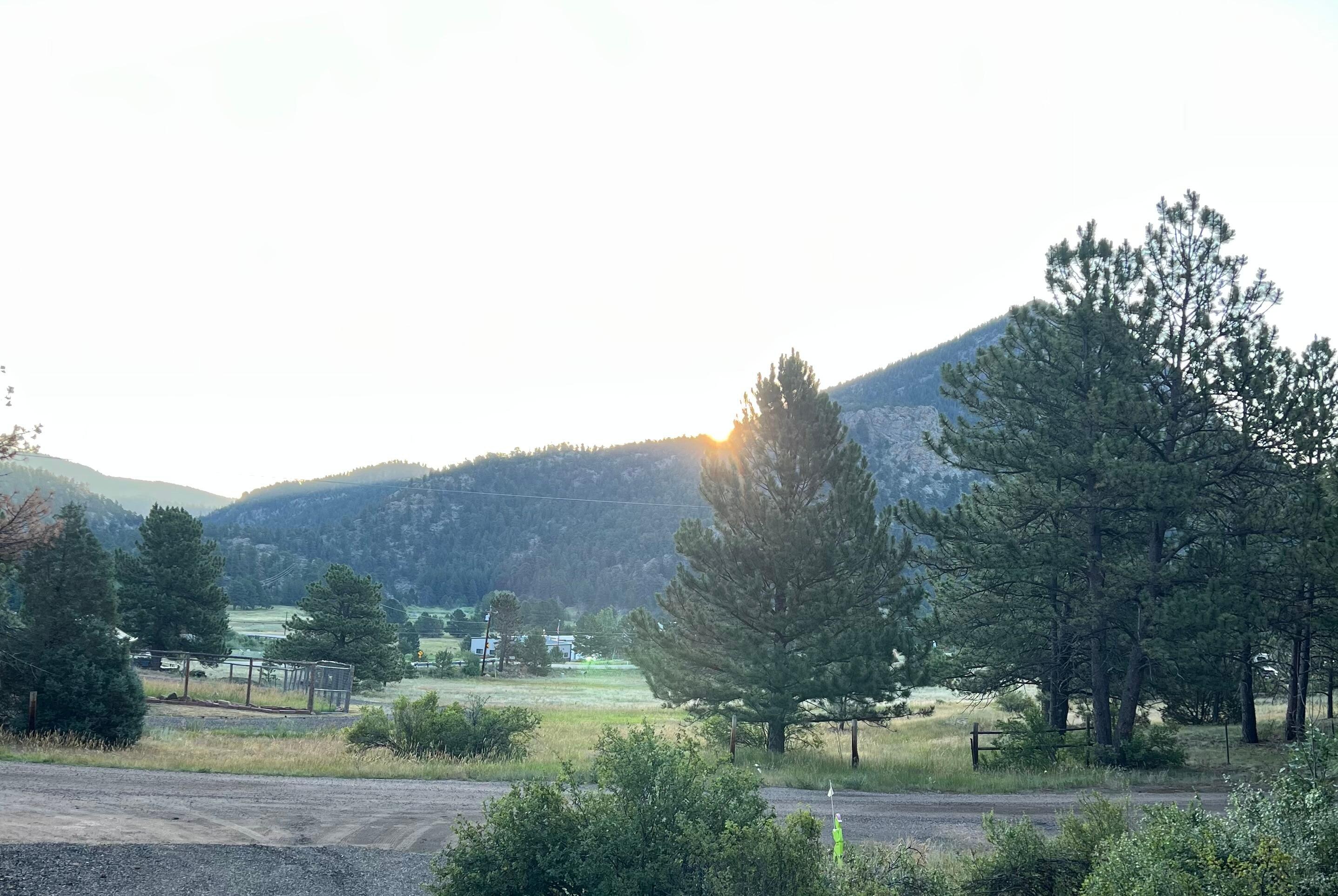 Watching the sunrise over Mount Olympus while sitting on the deck with a cup of coffee. 