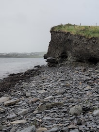 Rocky beach a short walk away.
