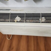 Air conditioning vent. Filthy with mold and unidentifiable debris.