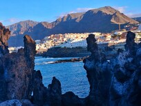 Vue de a plage de la Arena,de Charco del diablo à santigo del teide