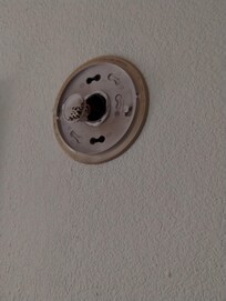 What was left of the smoke detector and fire alarm. Pretty sure this doesn't work...