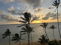 Morning view from condo sliding door