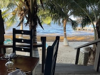 Restaurant is right on the beach