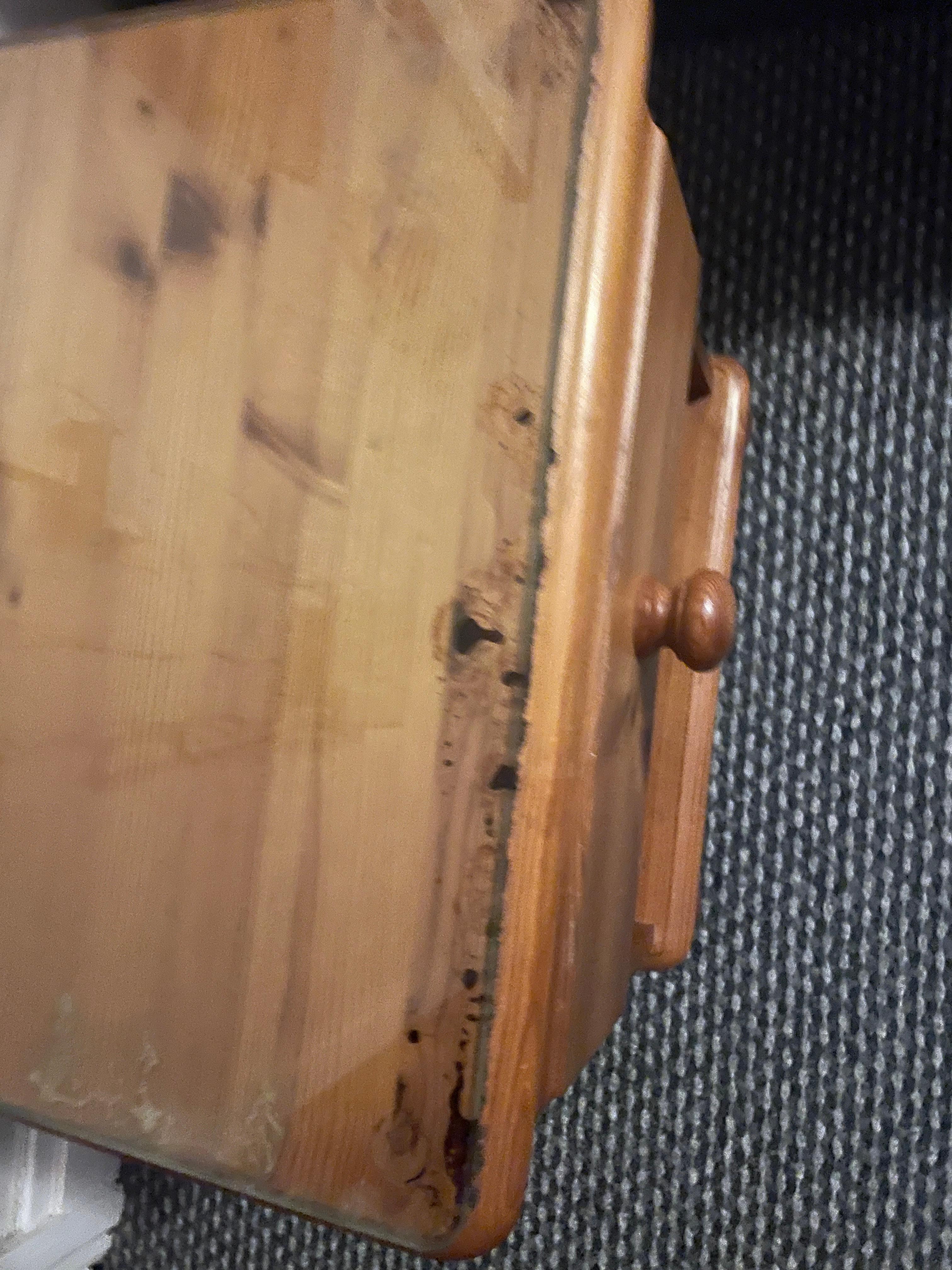 Dirt under class on beside tables