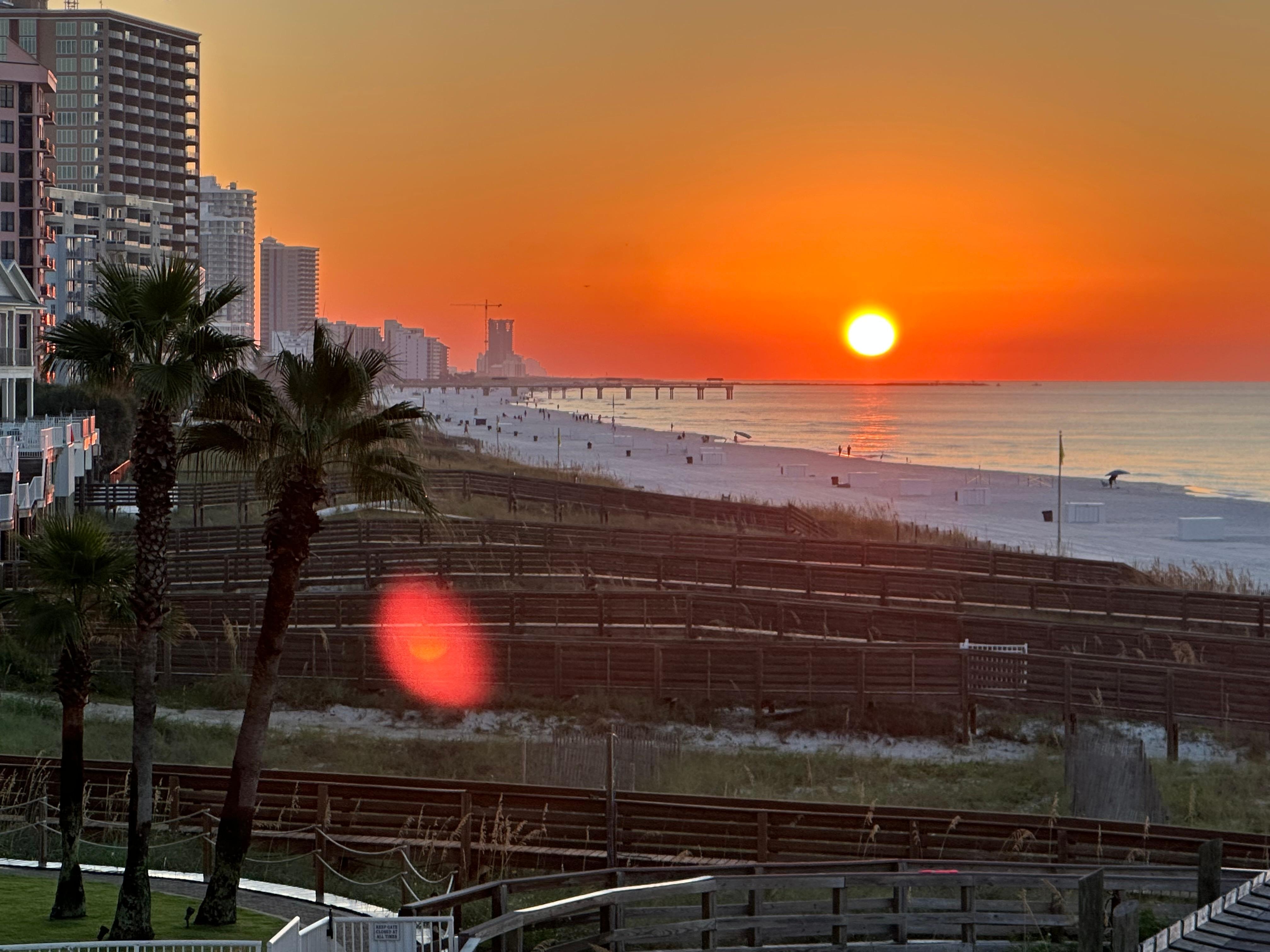 Morning view off the spacious, wrap-around balcony. 