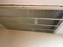 This is the vent in the hallway that was rusted and had and filter in it that was smaller than the vent. We chose to cut the air off and left the sliding door open in order to get fresh air. My two grandchildren both woke up with stuffy nose