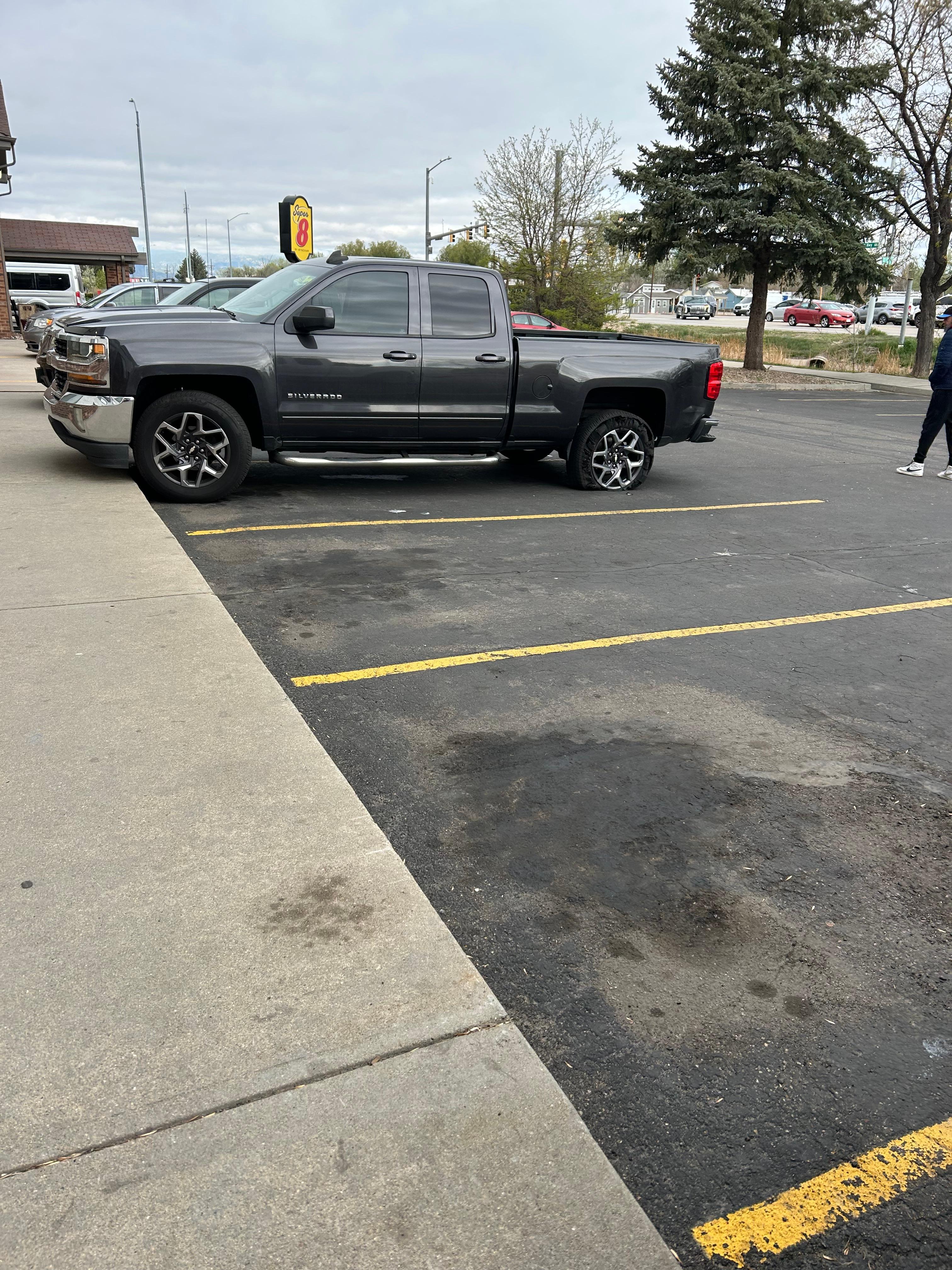 In the parking lot our last day. 