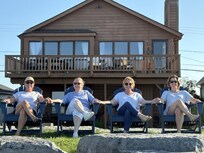 A picture of my sisters and I aken from the back of this cute cottage
