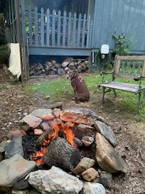 Hanging out round the fire pit