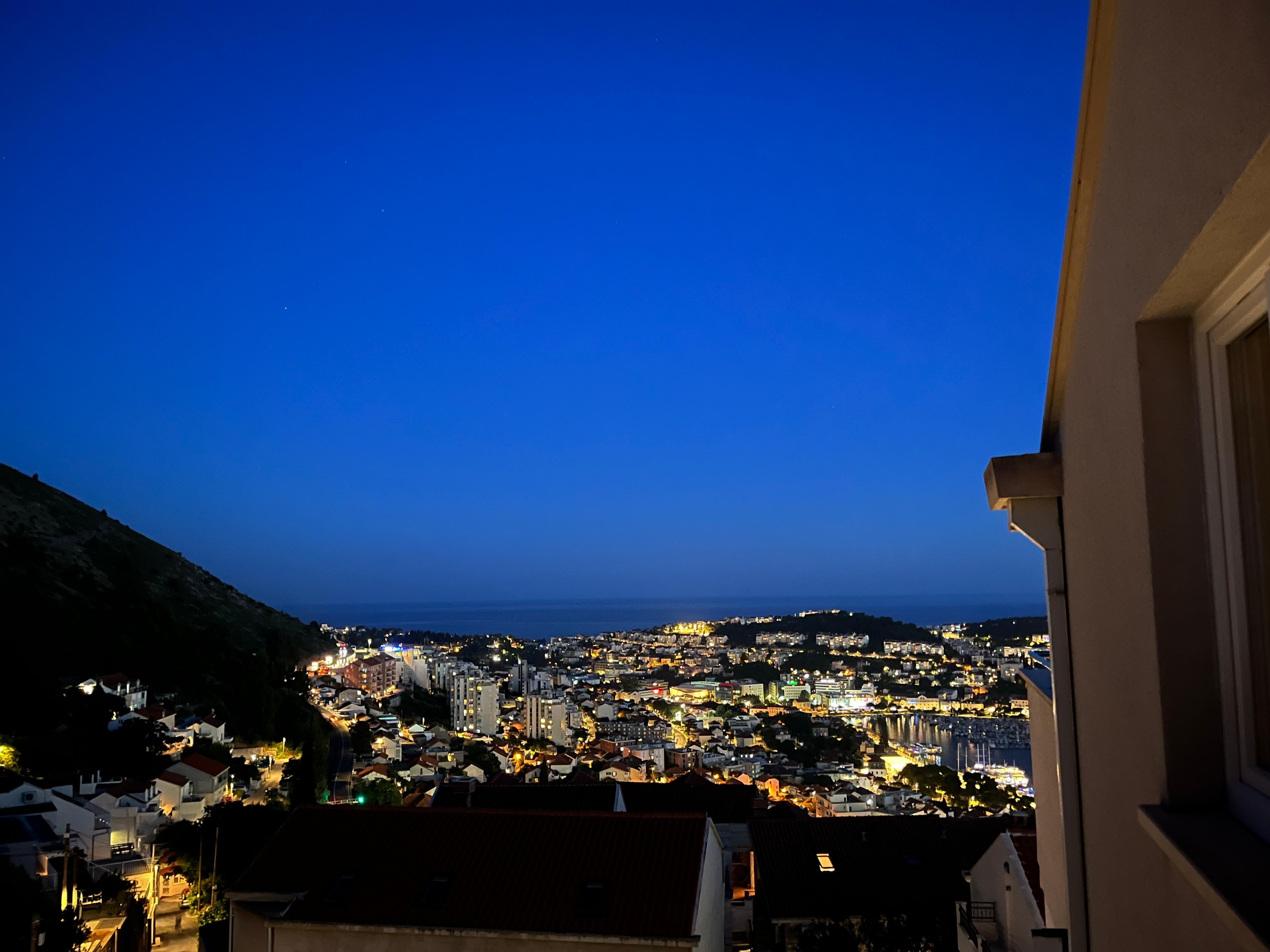 Night view from apartment