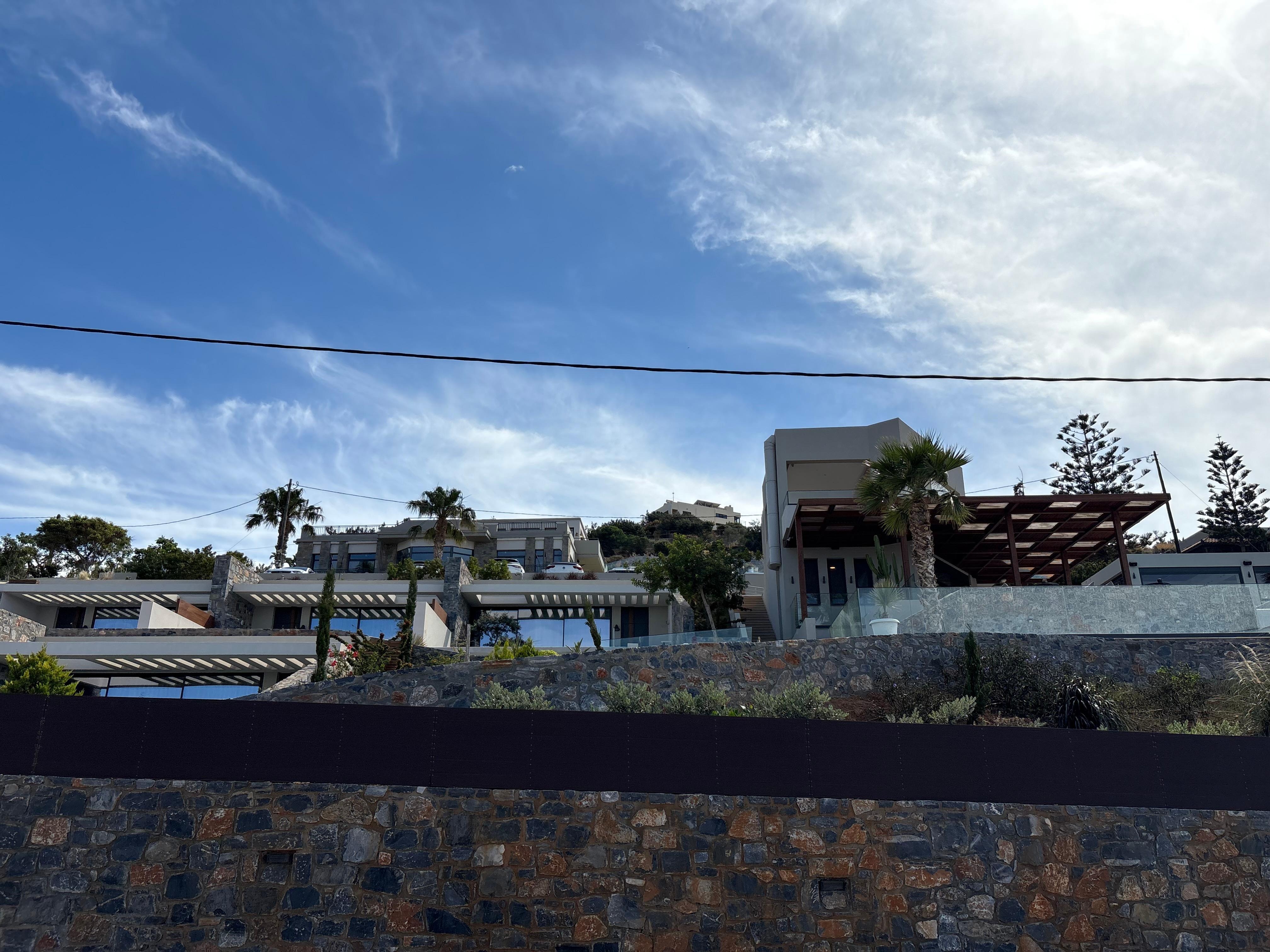Looking up at the Cretan from the street below.