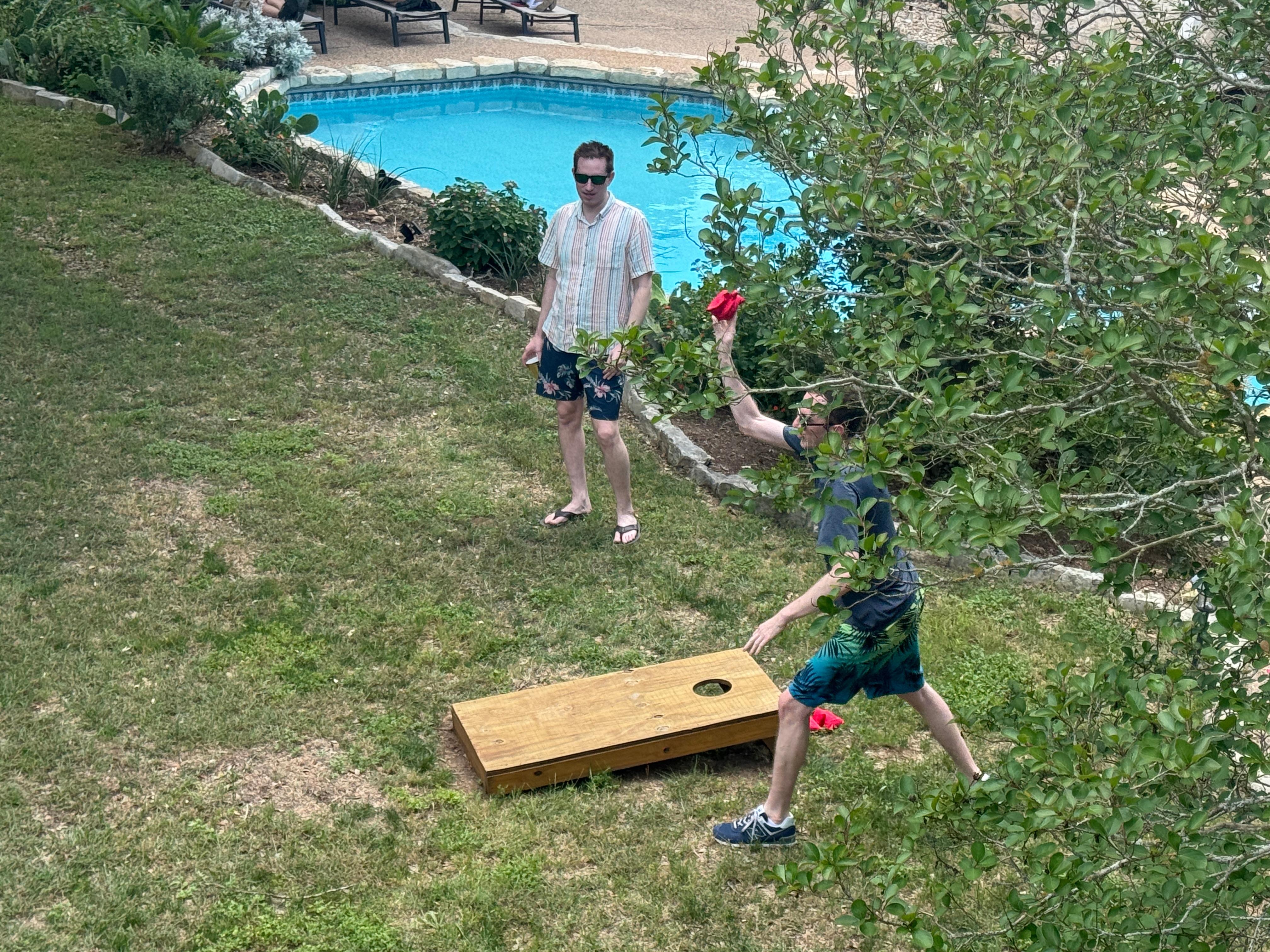 Swimming, corn hole, batting cage and more!
