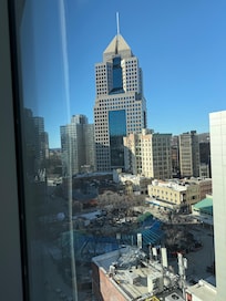 This is a view from our hotel room on the 11th floor of the Highmark building.