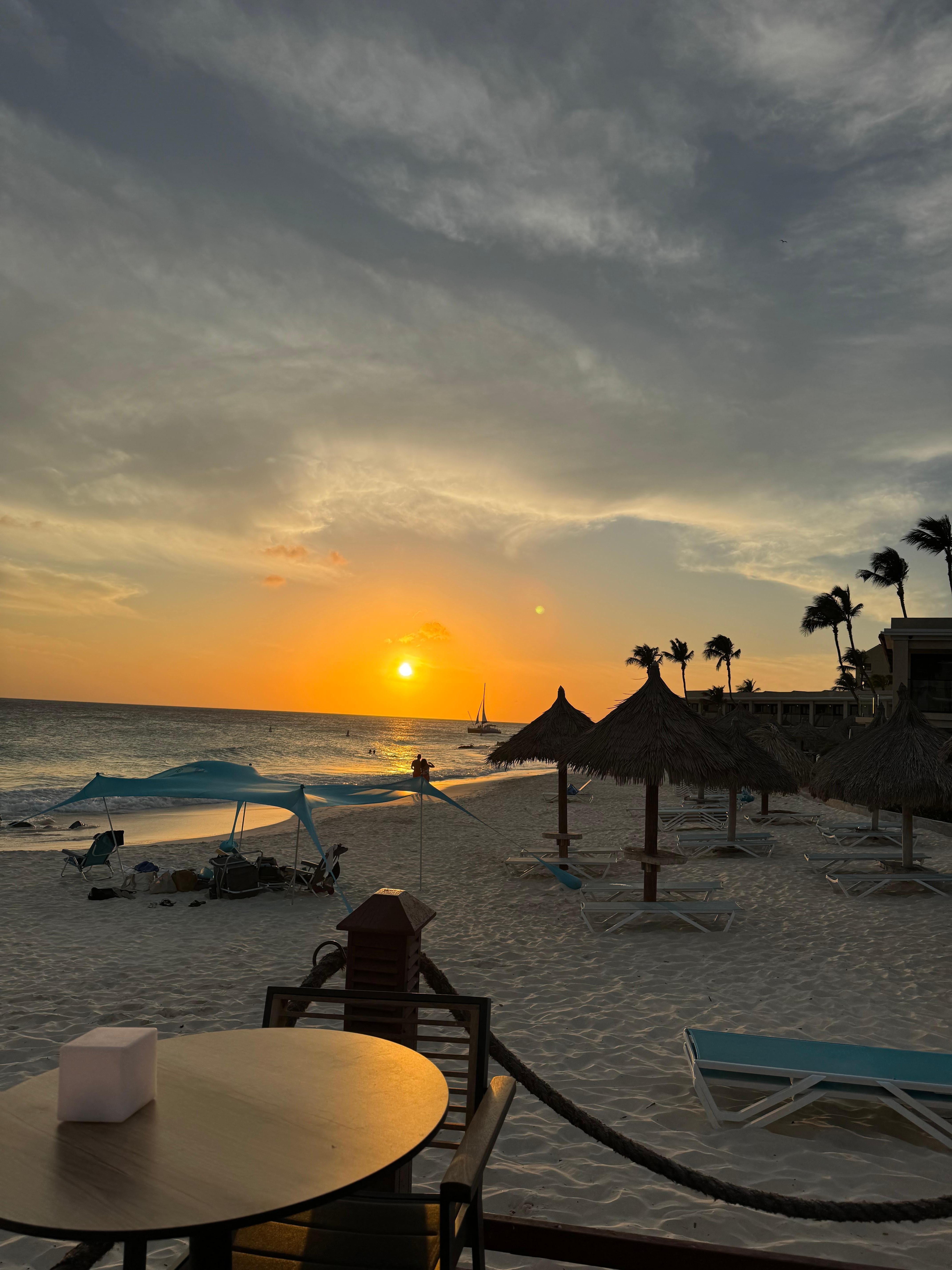 Sunset from ocean / pool bar 