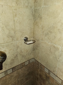 Room was mostly great. Mold in shower.