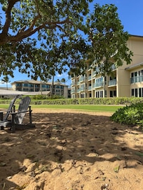 View of property from the beach