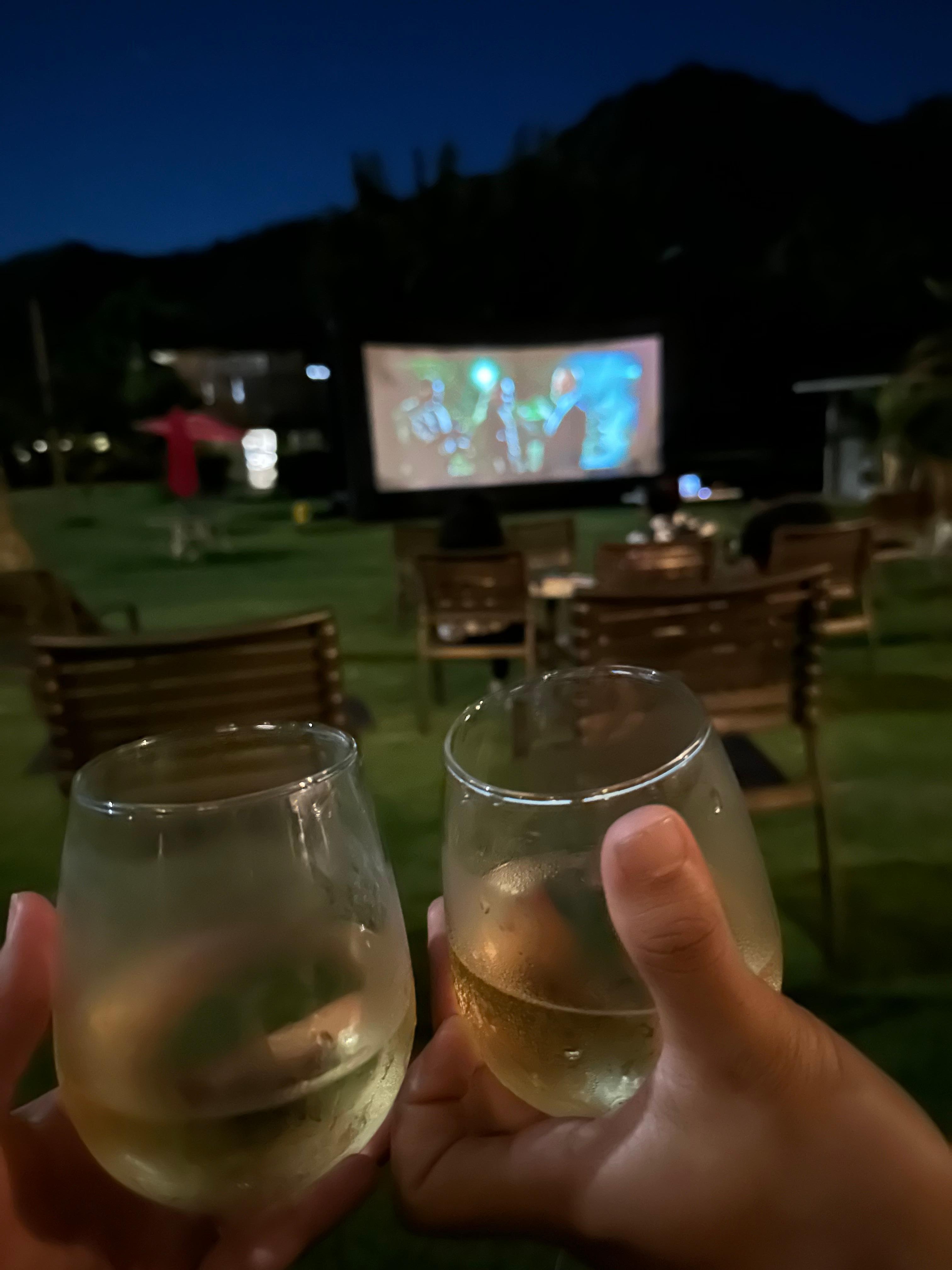 Movie night on the lawn