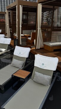 Private cabanas at pool deck