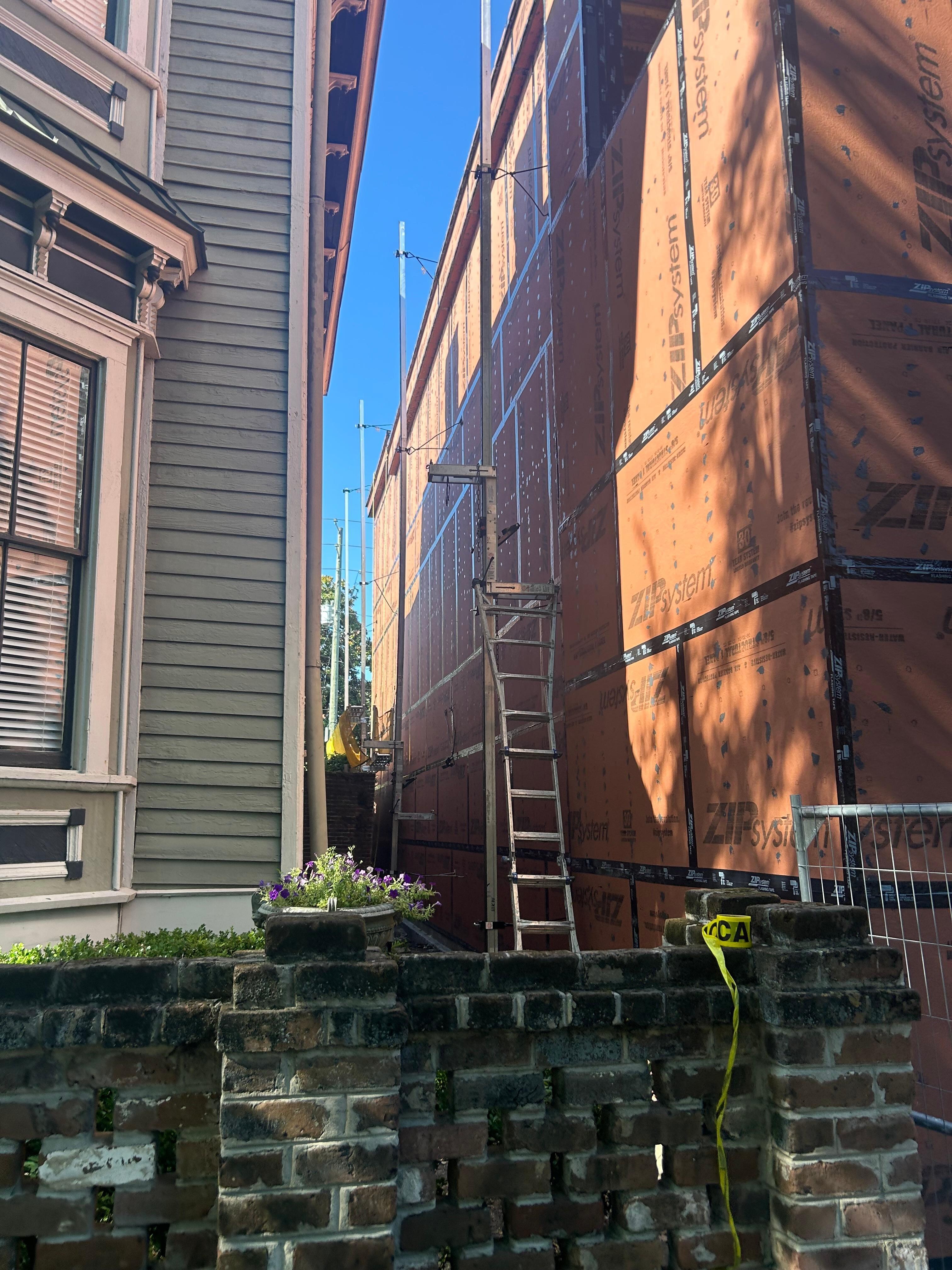 Rental on left/construction on right