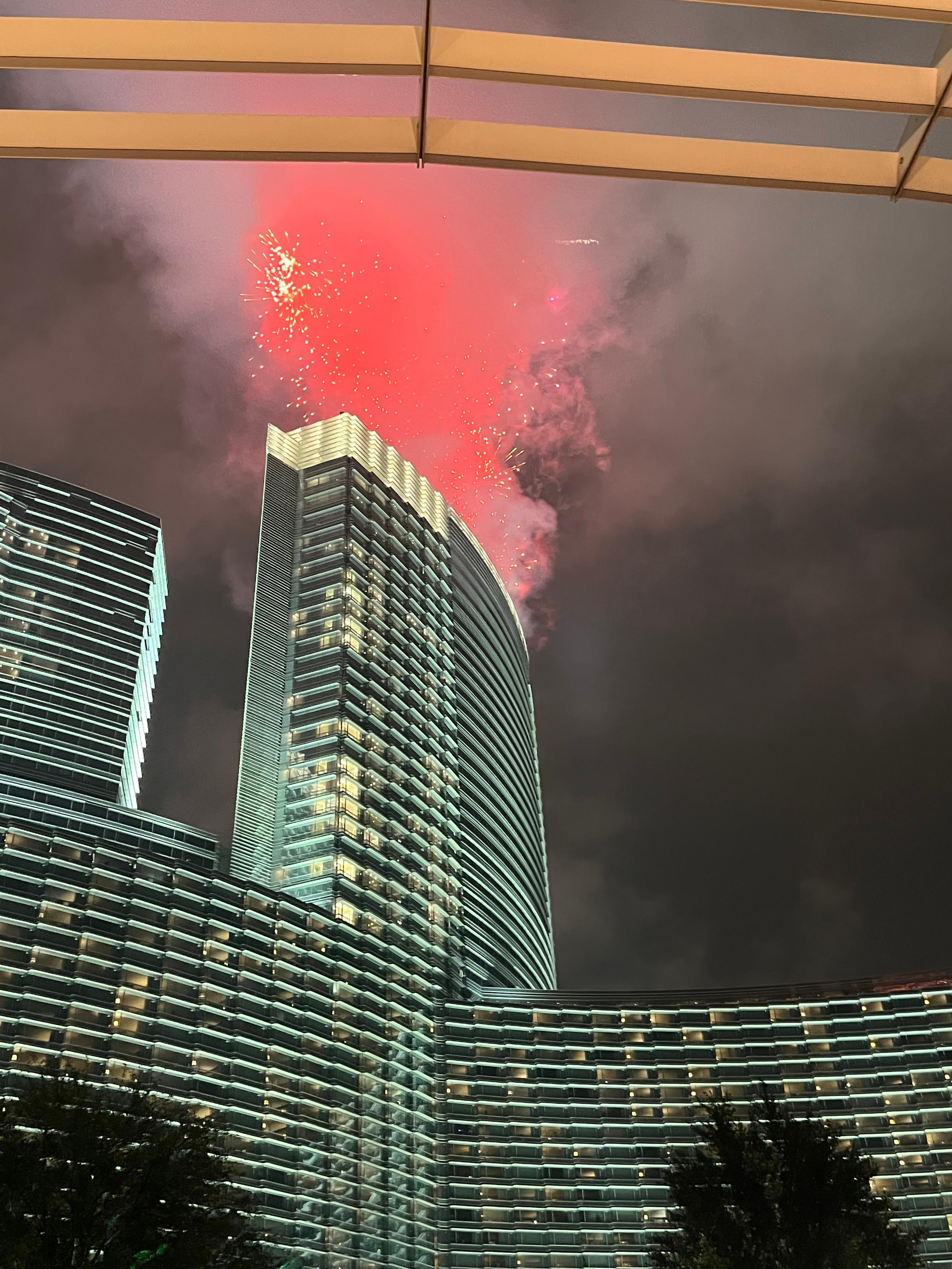 We were there for New Years Eve.  Took photos from outside because it was raining but they came out really neat 