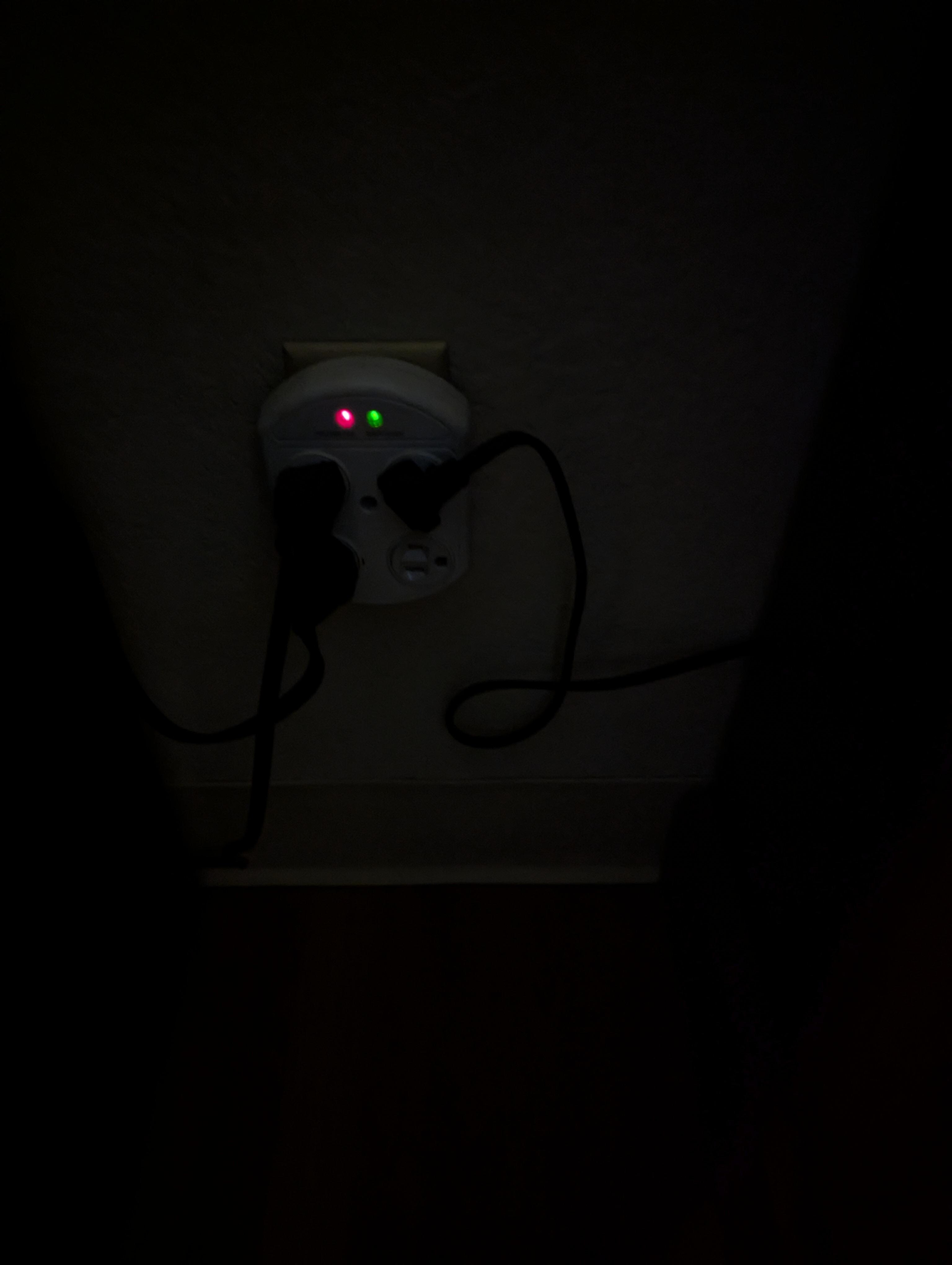 Only outlet available (sorry for the darkness)