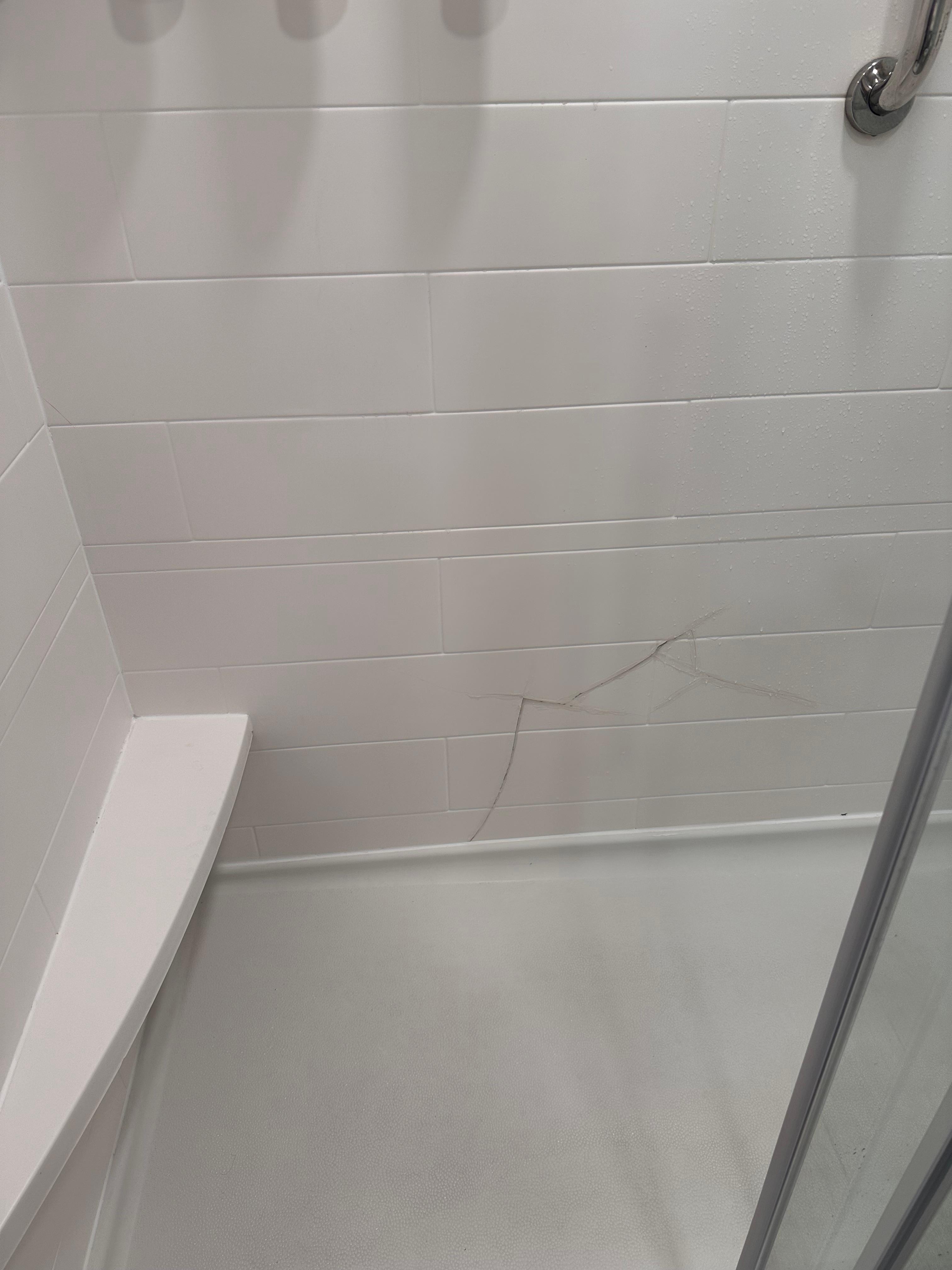 Cracked shower wall