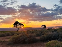View from back patio at sunset
