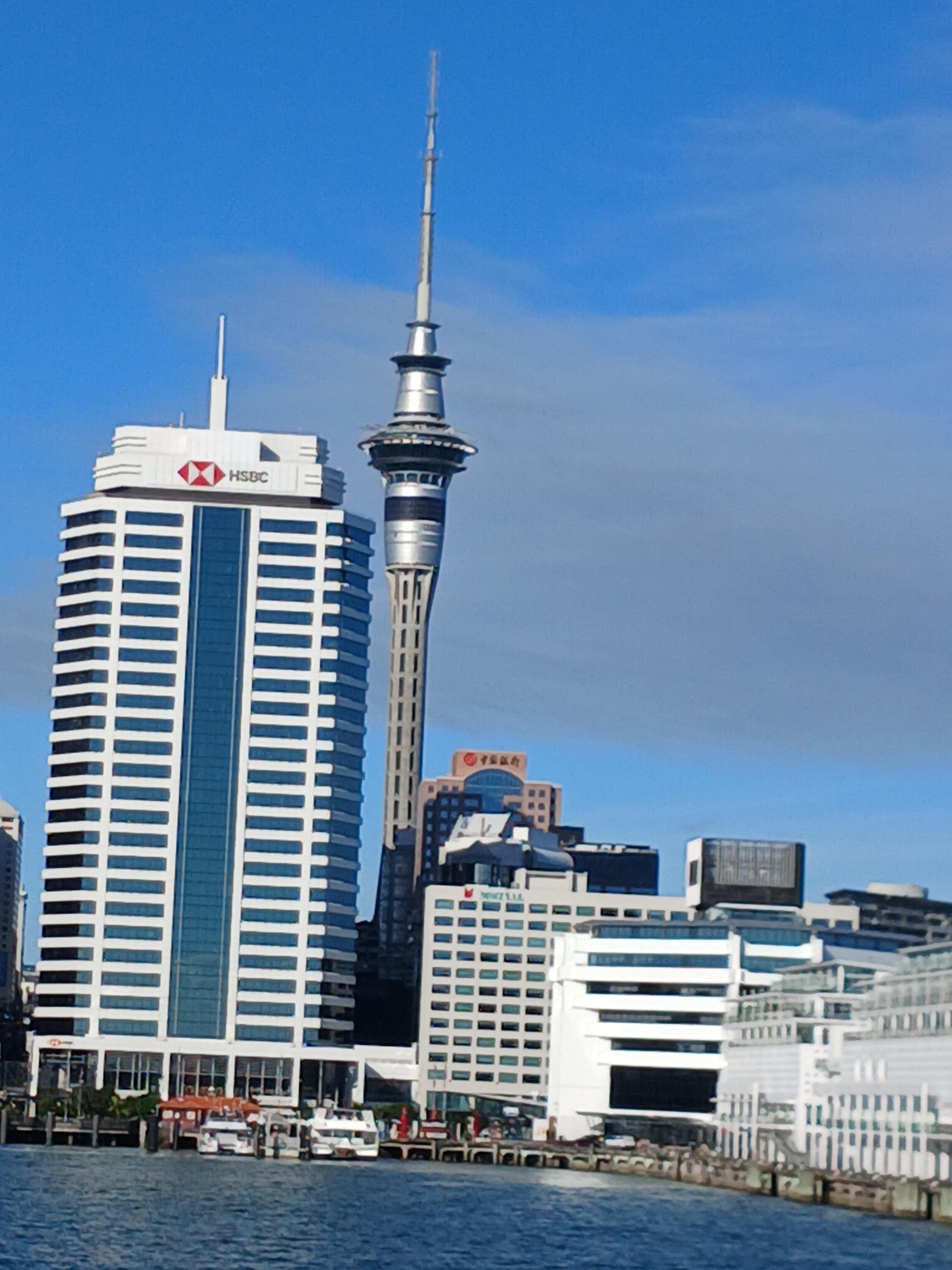 Auckland skyline from ferry.