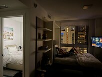 One bedroom with Murphy bed in living room