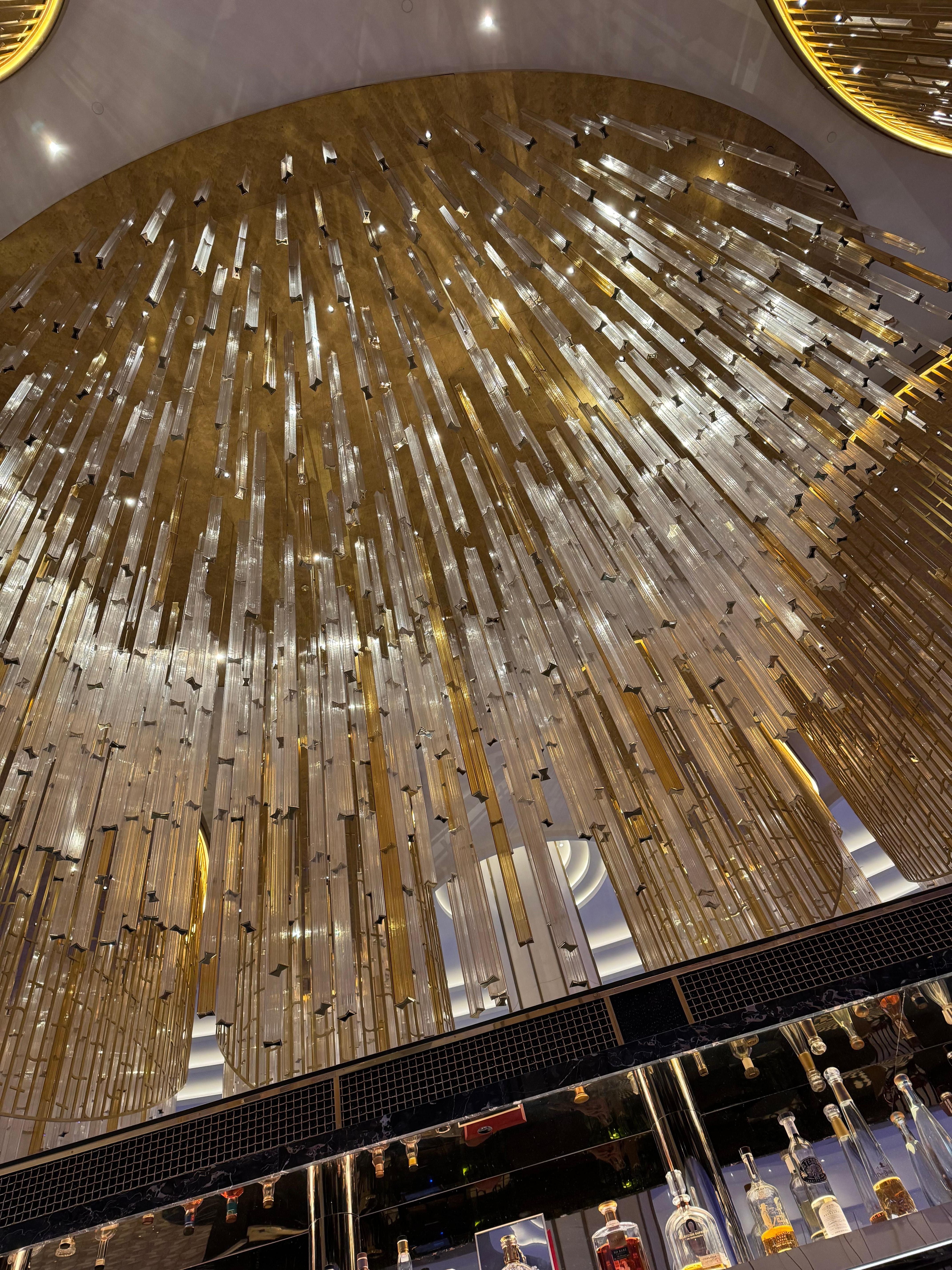 Bow tie chandelier at Bleau Bar