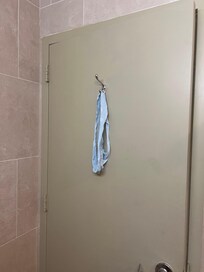The panties on the back of the door, we called housekeeping and they came to get them.