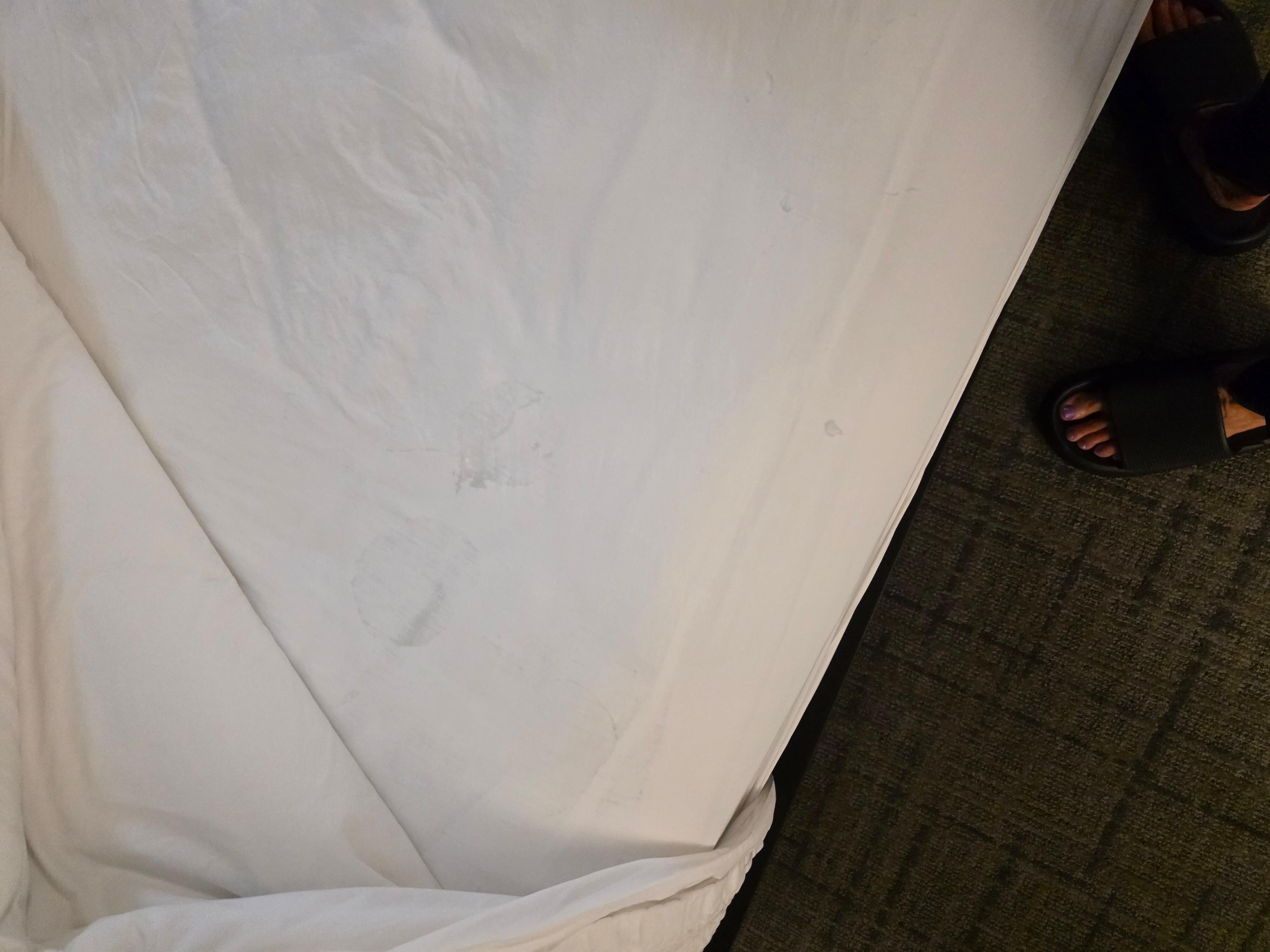 Wet stains on sheets