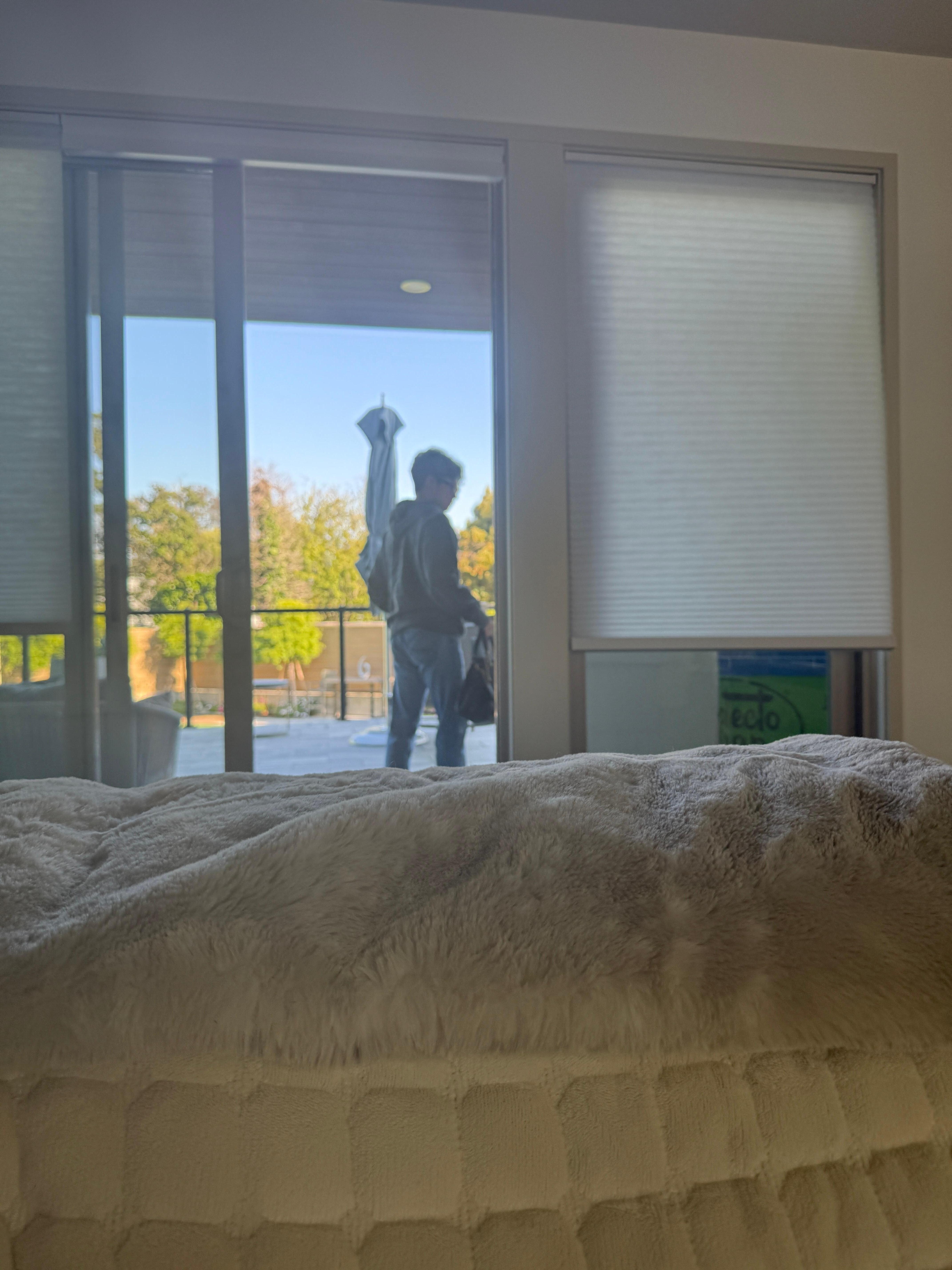 Other guests checking in while I was wat hung tv on the couch. 