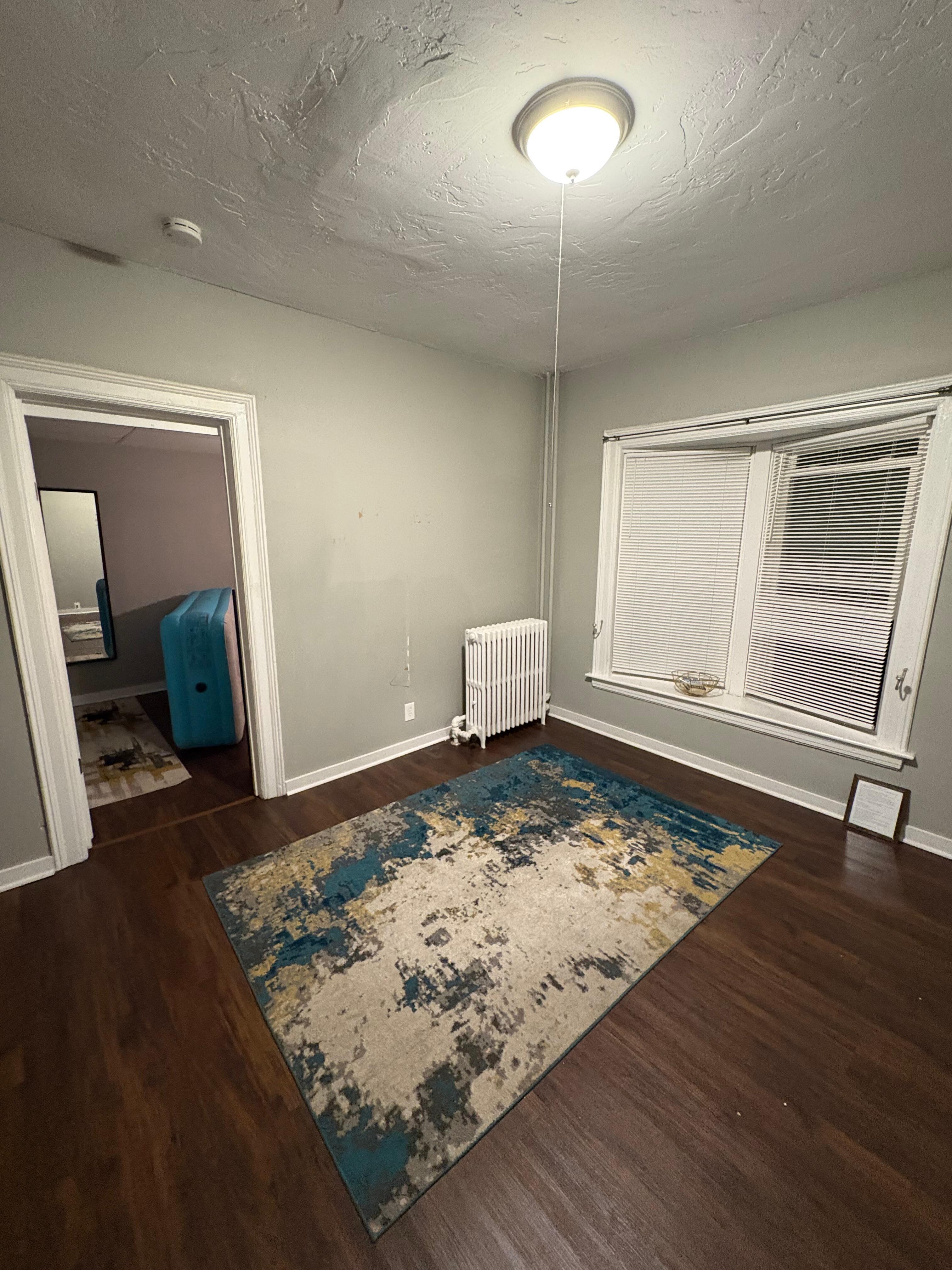 No couch, no TV, no bed