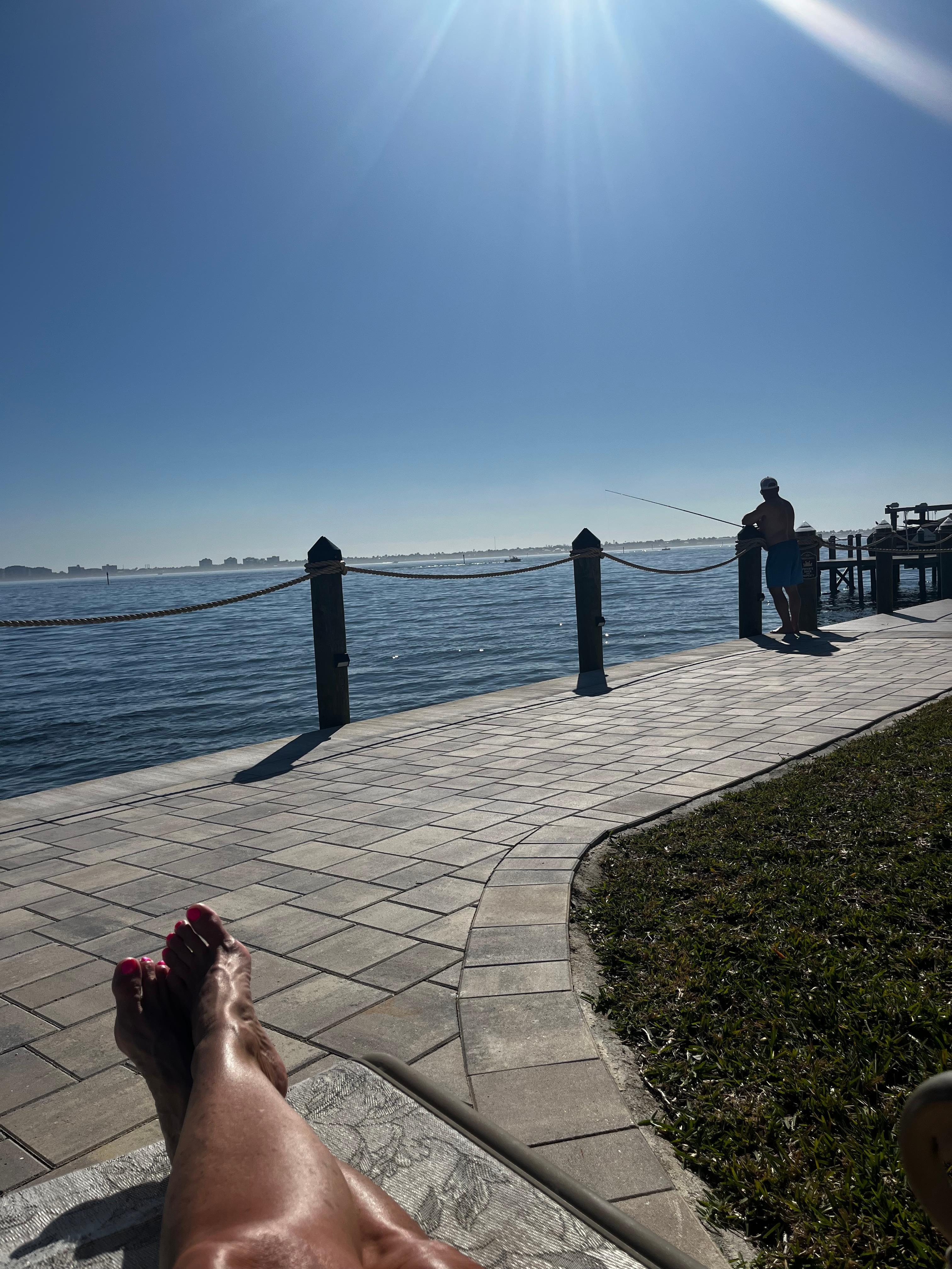 Soaking up the sunshine and a little fishing 