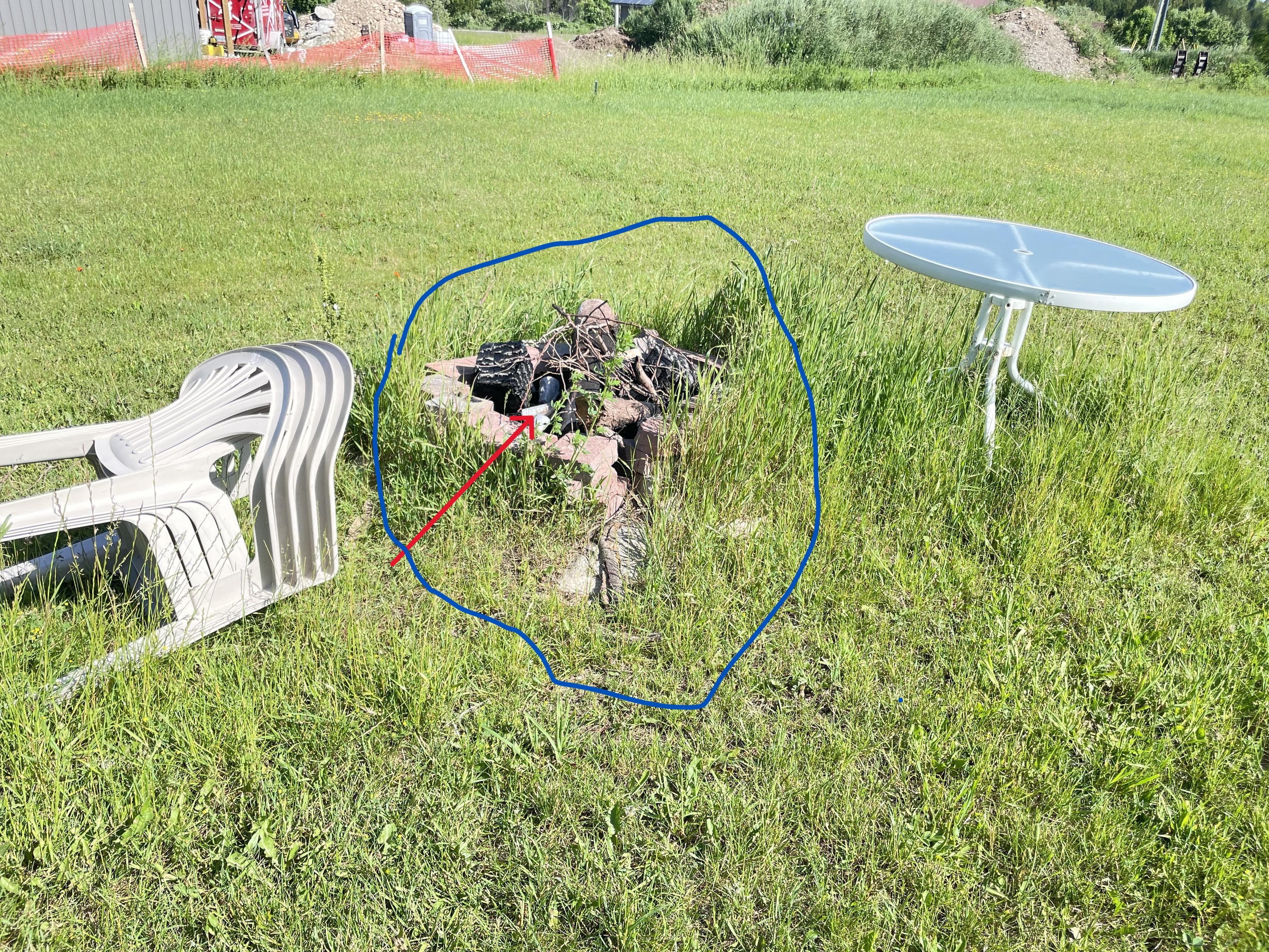 The fire pit was filled with garbage