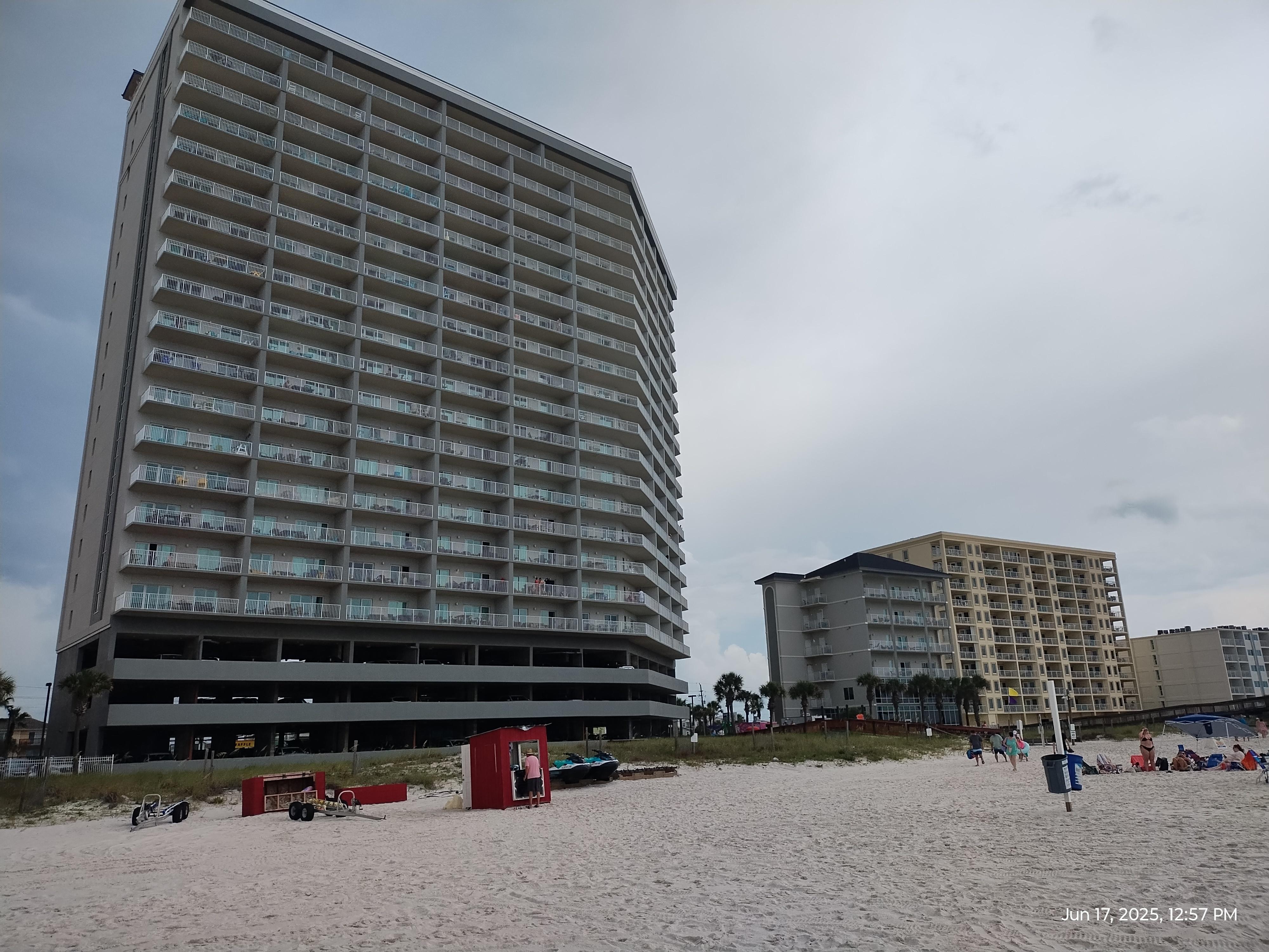 View of the condo from the beach