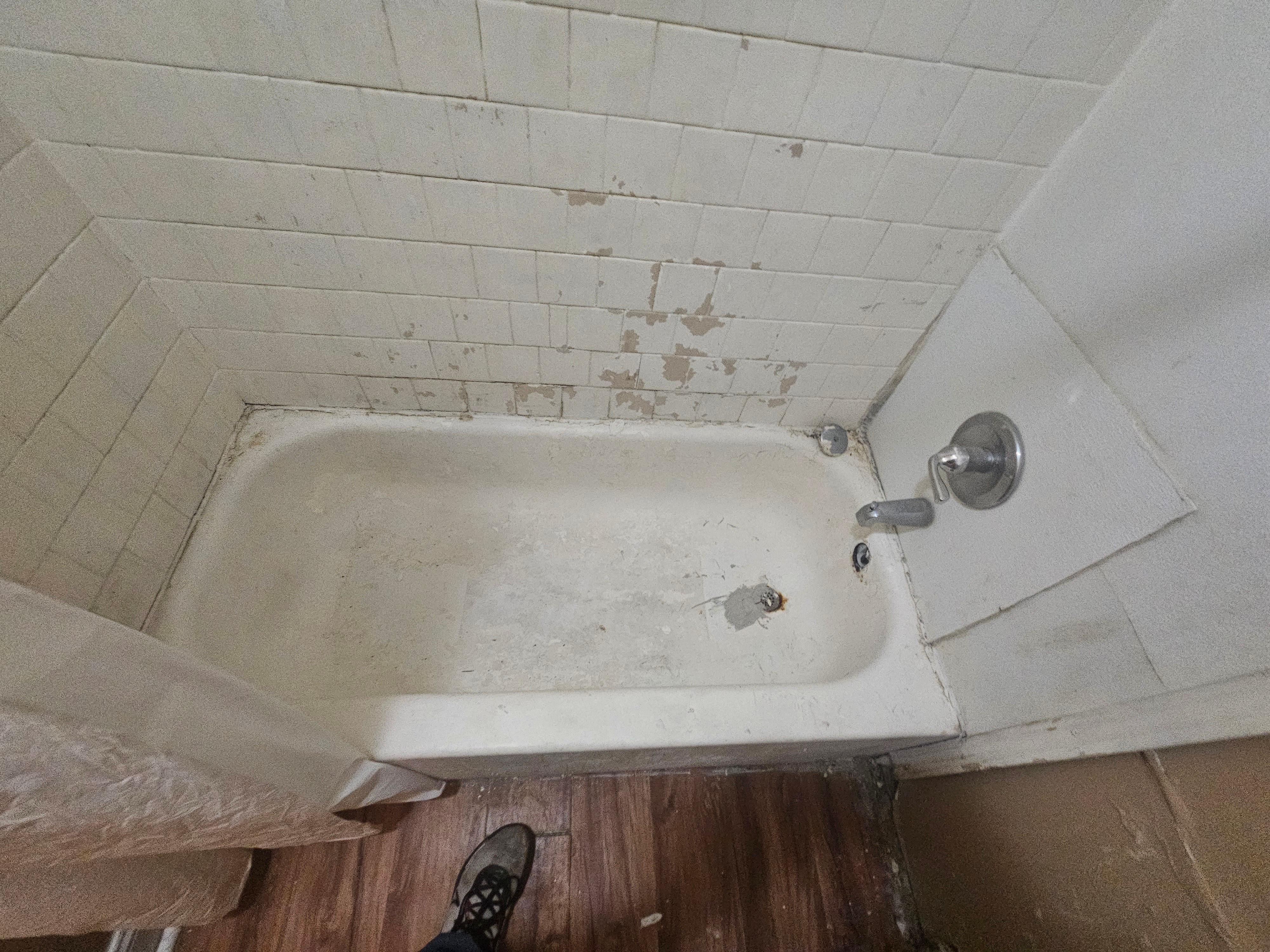 Rusty and dirty bathtub