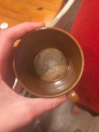 Dirty cups in the cabinet