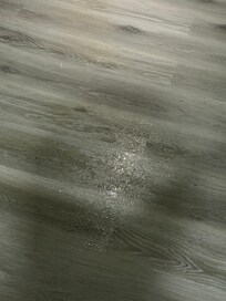 Water that leaked from ceiling from above apartment. It shorted out the light fixture in the room so we could never use the dining room