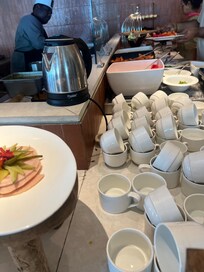 Cockroach walking around the breakfast area