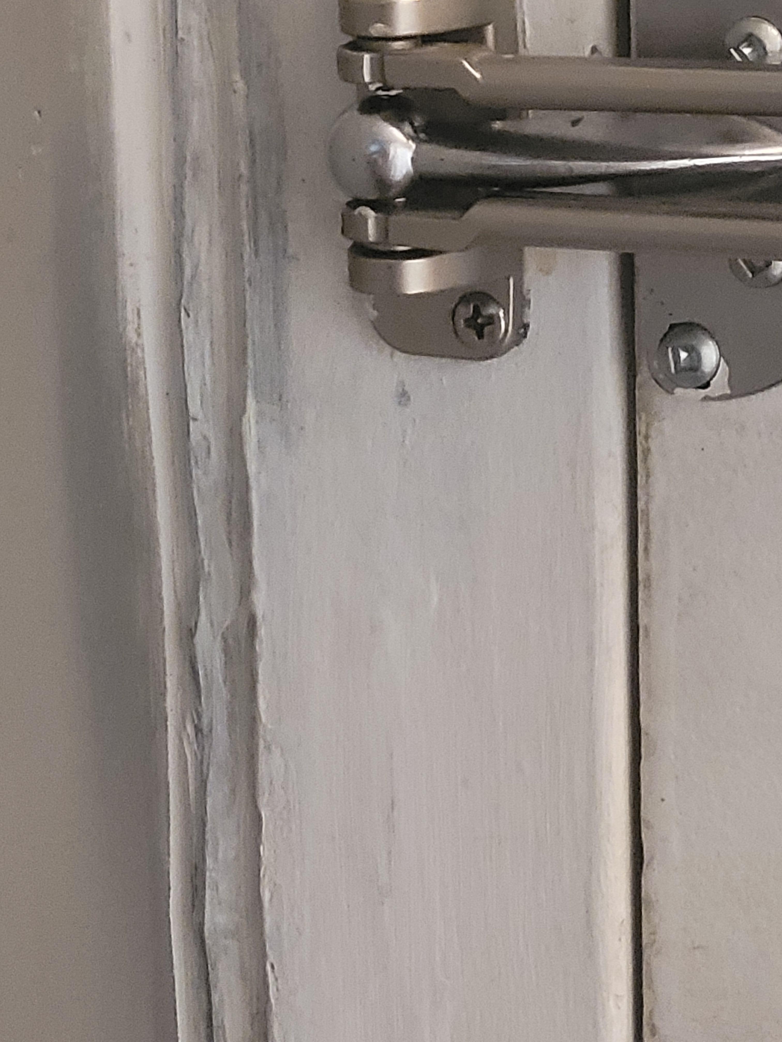 Looks like door has been broken into.