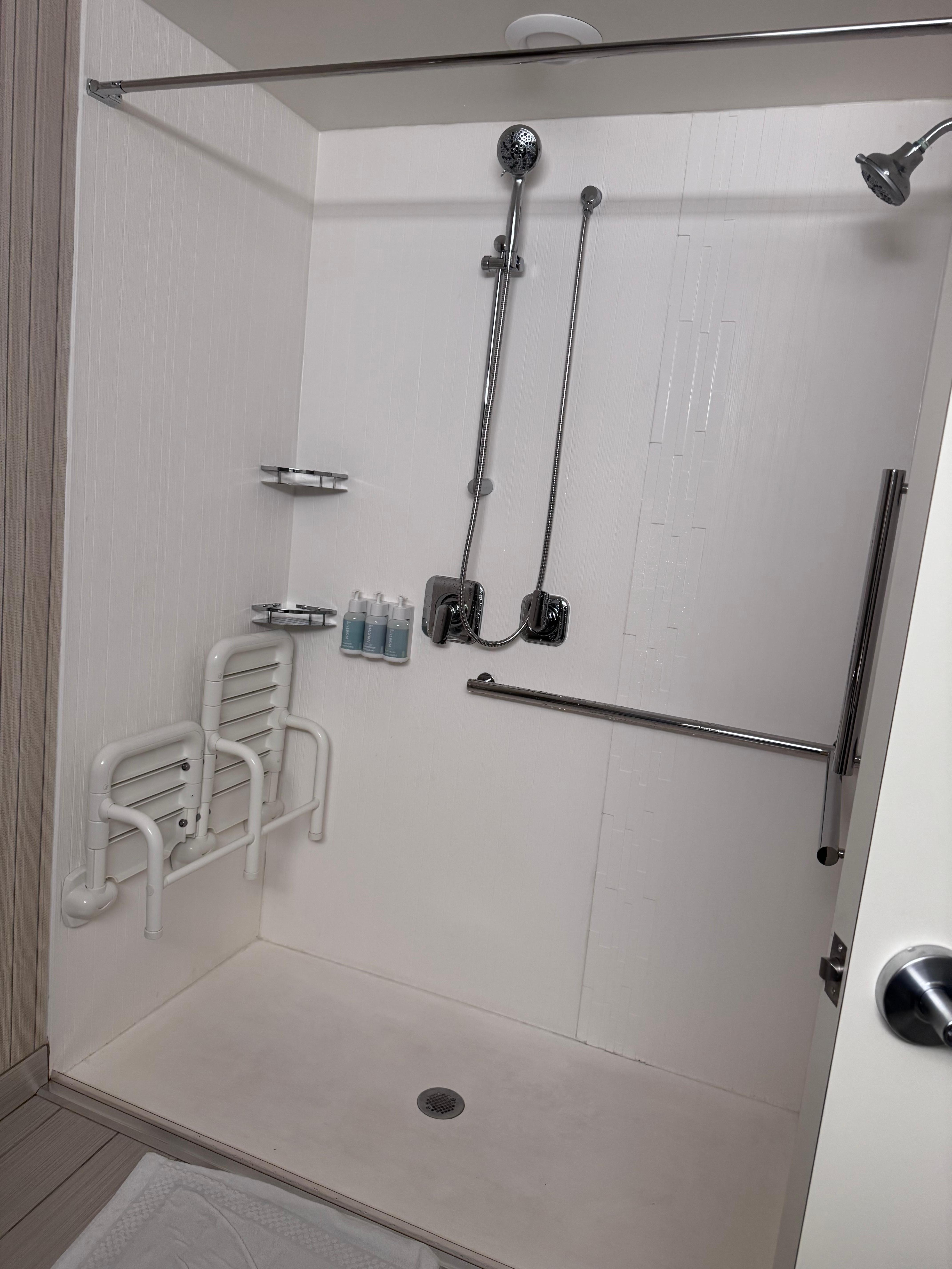 the bathroom floor was soaking wet after taking a shower